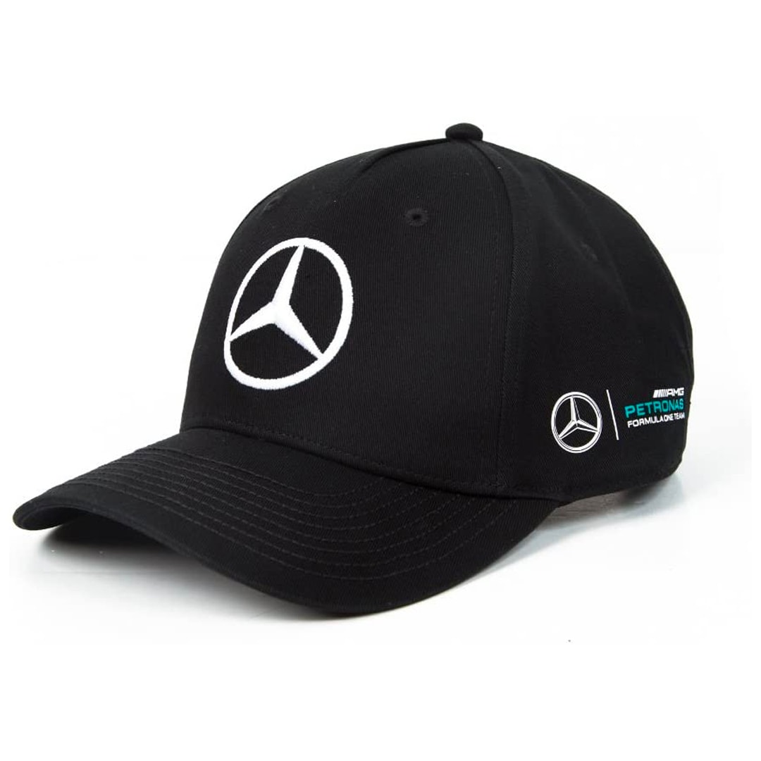 Mercedes Lewis Hamilton Black Round Peak Cap