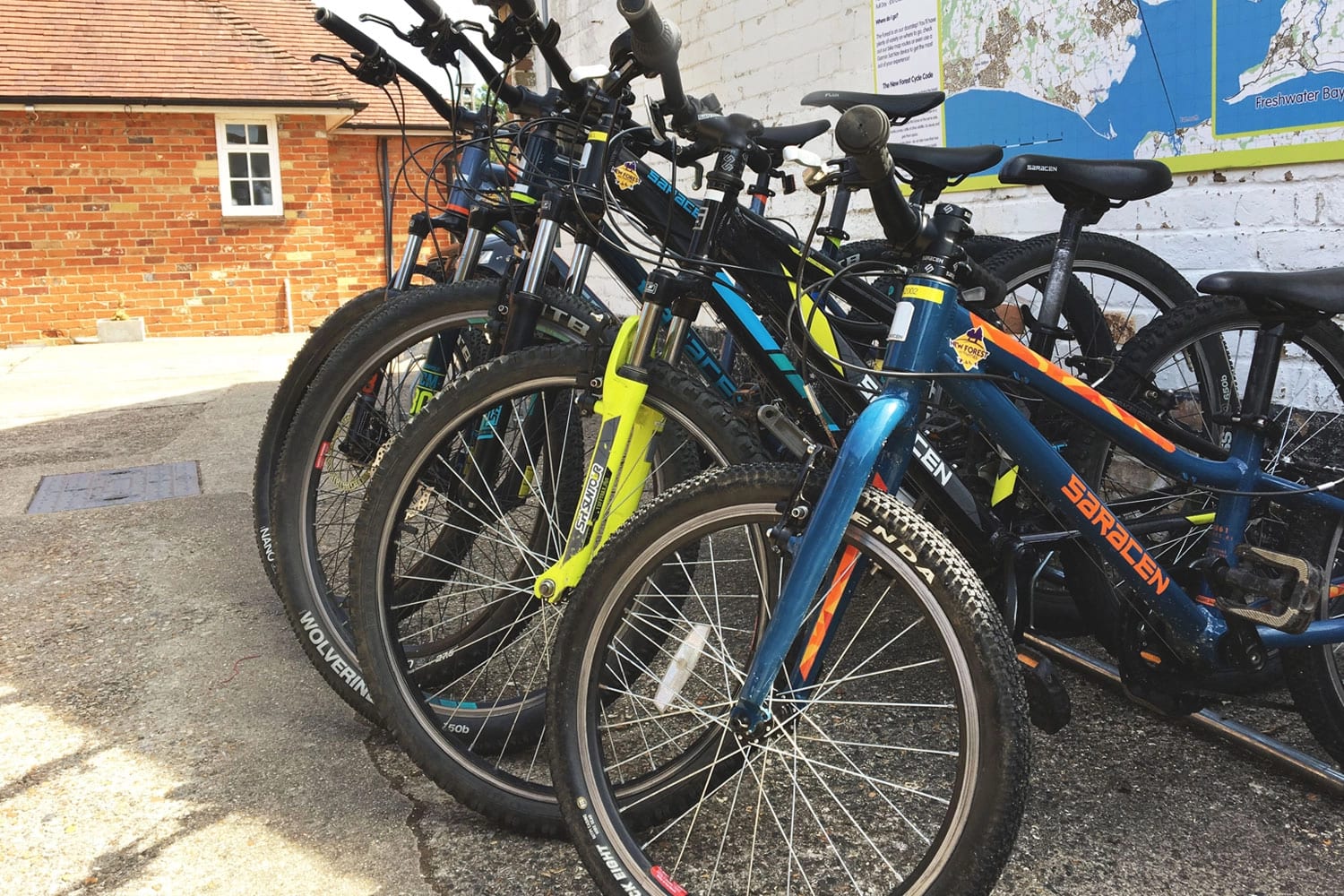 The range of bikes available as part of full day bike hire.