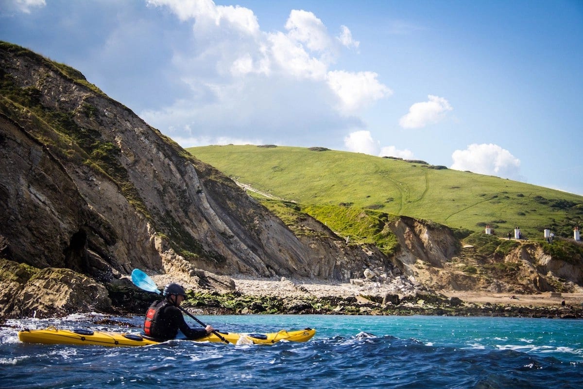 A man taking part in one of Liquid Logistics kayaking courses.