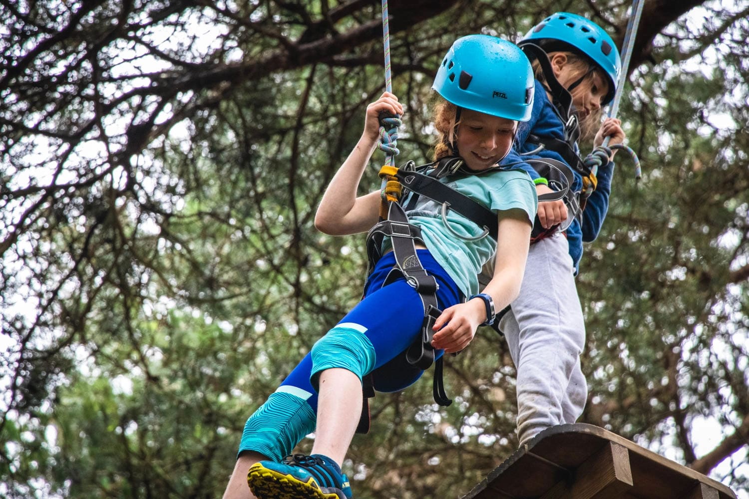 Sisters enjoying private activities at our ropes course