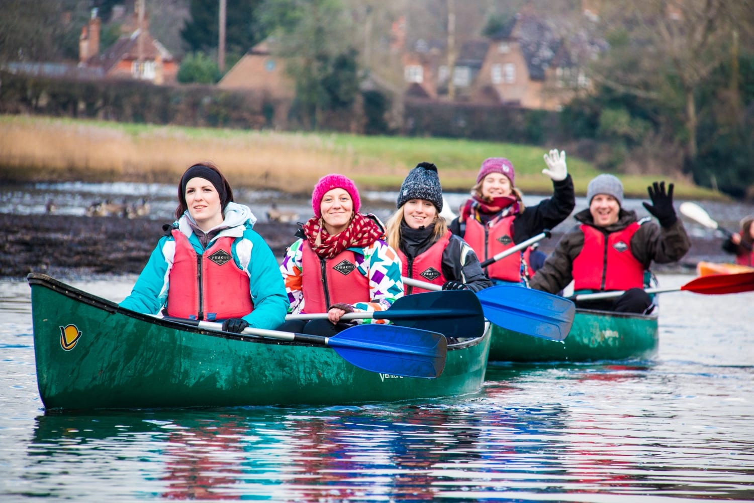 A group of colleagues enjoying a Christmas party in the great outdoors