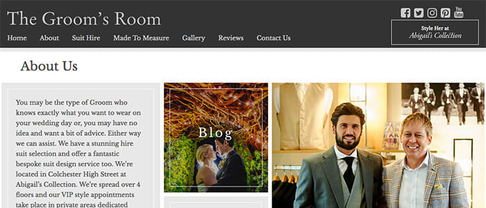 New Site for Abigail's Collection & The Groom's Room